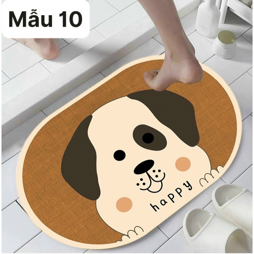 Thảm Bầu Dục Hình Thú 3D Loại 1 ,Thảm Lau Chùi Chân Siêu Rẻ