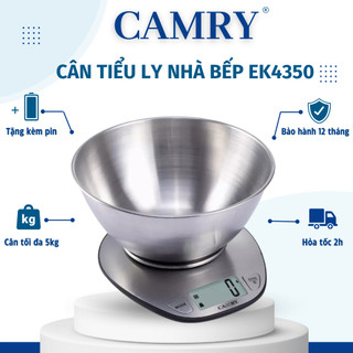 [CHÍNH HÃNG - TẶNG KÈM TÔ] Cân Điện Tử Camry EK4350 cho nhà bếp- Dễ dàng sử dụng- Cân chính xác tuyệt đối KÈM PIN