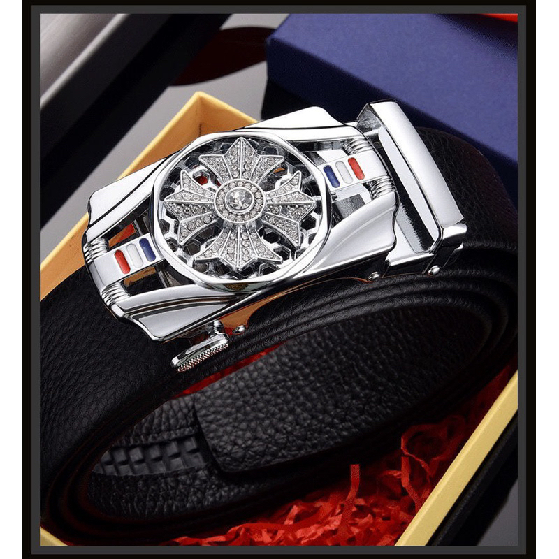 Thắt Lưng Nam Mặt Xoay Cao Cấp Dây Nịt Da Mặt Đính Đá Hàng Loại 1