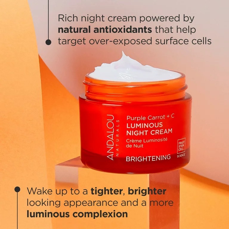 Kem đêm Vitamin C + Cà Rốt Tím trắng da, mờ thâm sạm, nám, tàn nhan, săn chắc, chống chảy xệ ANDALOU