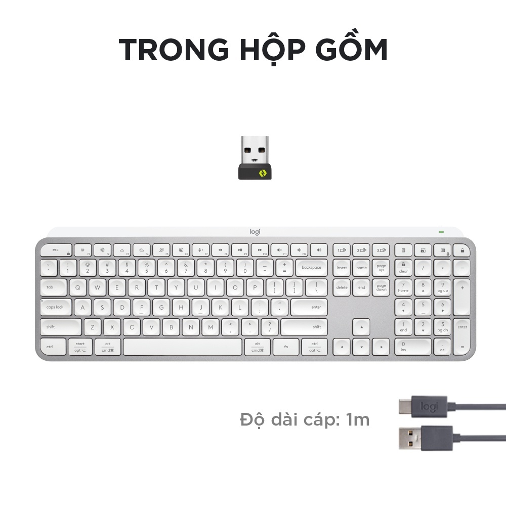 Bàn Phím Không Dây Logitech MX Keys S - Low Profile Yên Tĩnh | Chính Hãng | Bảo Hành 12T | Mimax Store