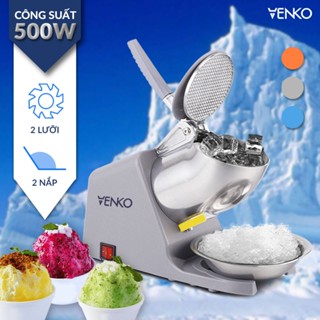 Máy Bào Đá Tuyết - Máy Xay Đá VENKO VI500 2 Lưỡi 2 Nắp Làm Sinh Tố, Nước Giải Khát Thế Hệ Mới 2023 Nhanh, Mịn Hơn