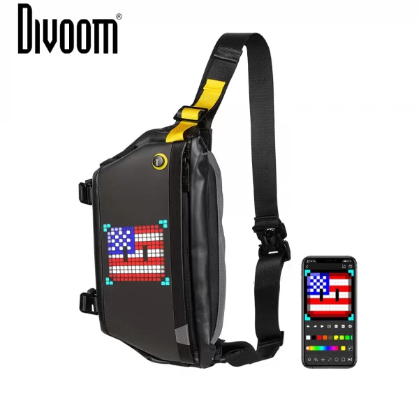 Combo túi đeo chéo Divoom Pixoo Slingbag màn hình Led và Thiết Bị Định Vị MiTag HD-P16