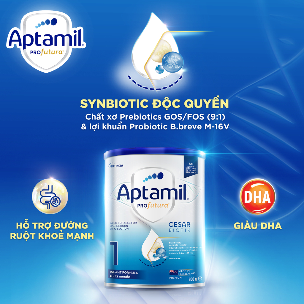Combo 3 Sữa bột Aptamil Profutura Số 1 (800g/lon) cho bé 0-12 tháng tuổi