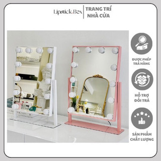 Gương trang điểm để bàn đèn led 3 chế độ sáng g12 | lipstick box