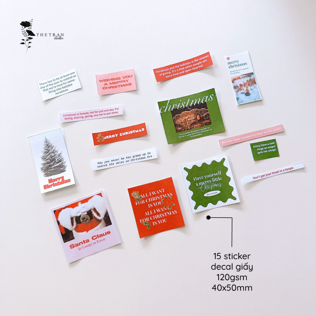 Bộ 25 postcard poster ảnh sticker giáng sinh A6 decor phòng dán tường sổ tay / merry christmas kit / thetranstudio