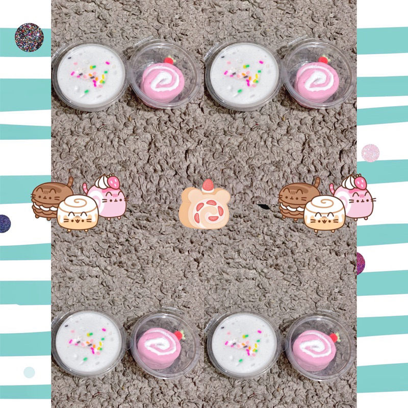 Slime Bánh cuộn kem dâu