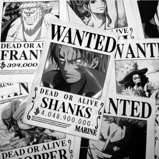[Tặng 10 Tờ] 100 Tờ Decal Hình Truy Nã One Piece Wanted, Giấy Dán Tường Anime Manga
