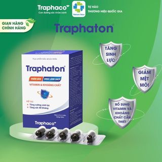 Giảm Mệt Mỏi, Tăng Sinh Lực Traphaton Traphaco Bổ Sung Vitamin Khoáng Chất Tăng Sức Đề Kháng Hộp 6 vỉ x 5 Viên Nang Mềm