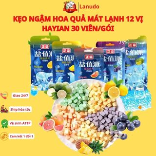 Kẹo ngậm hoa quả bạc hà mát lạnh Haiyan vitamin C giúp cơ thể sảng khoái gói 30 viên đủ vị