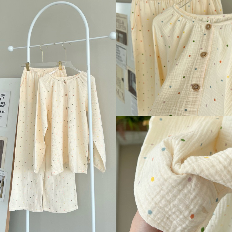 𝐚𝐬𝐡𝐞𝐱𝐢𝐧𝐜𝐡𝐚𝐨: pyjama, bộ dài mặc nhà muslin dáng suông rộng