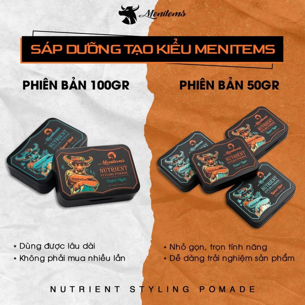 Sáp vuốt tóc Menitems Styling Clay Gentle Blue - 50g & 100g