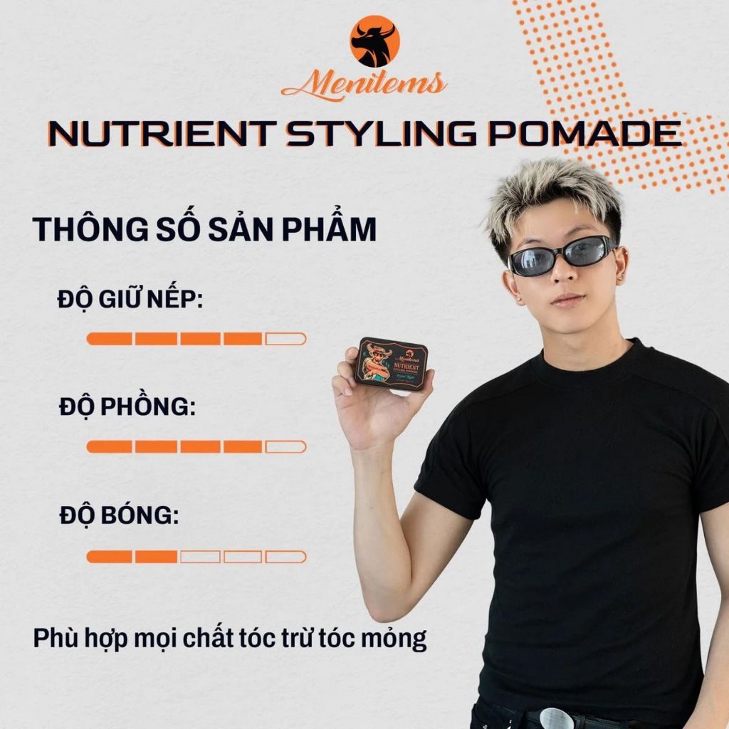 Sáp vuốt tóc Menitems Perfect Night Tropical Wind Genlte Blue Styling Clay Styling Pomade | 50g & 100g
