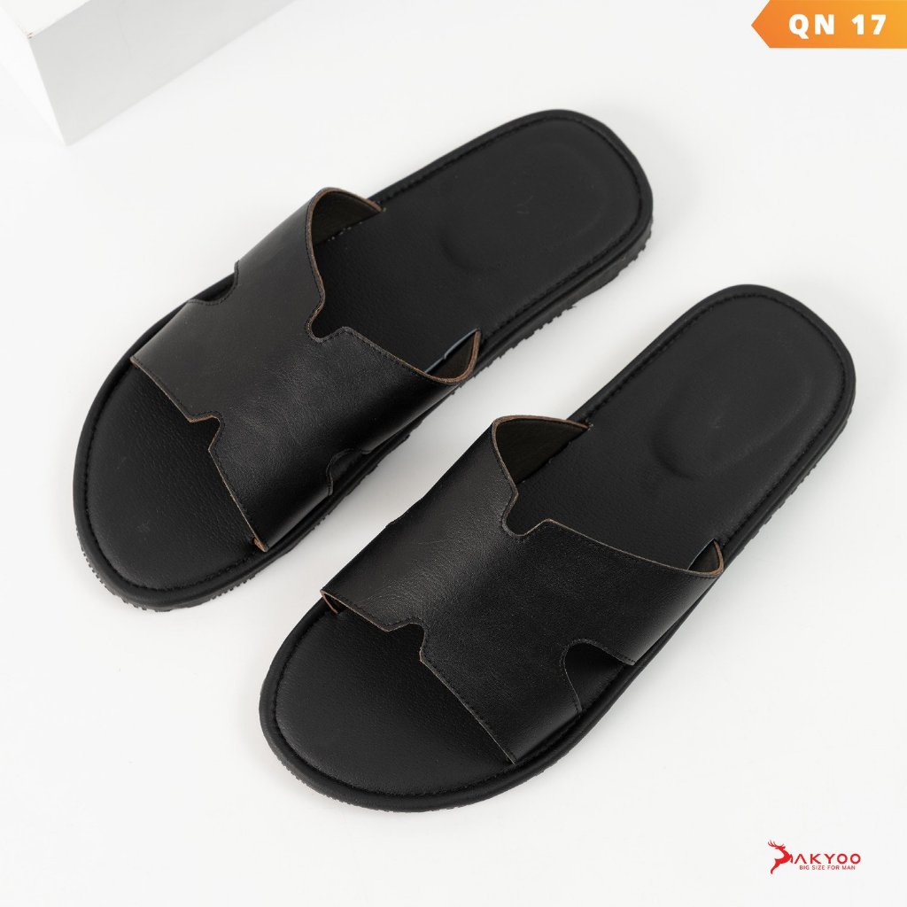 Dép chữ h bigsize quai ngang da bò cao cấp, size 44-48. Dép hermes nam thời trang công sở đi làm