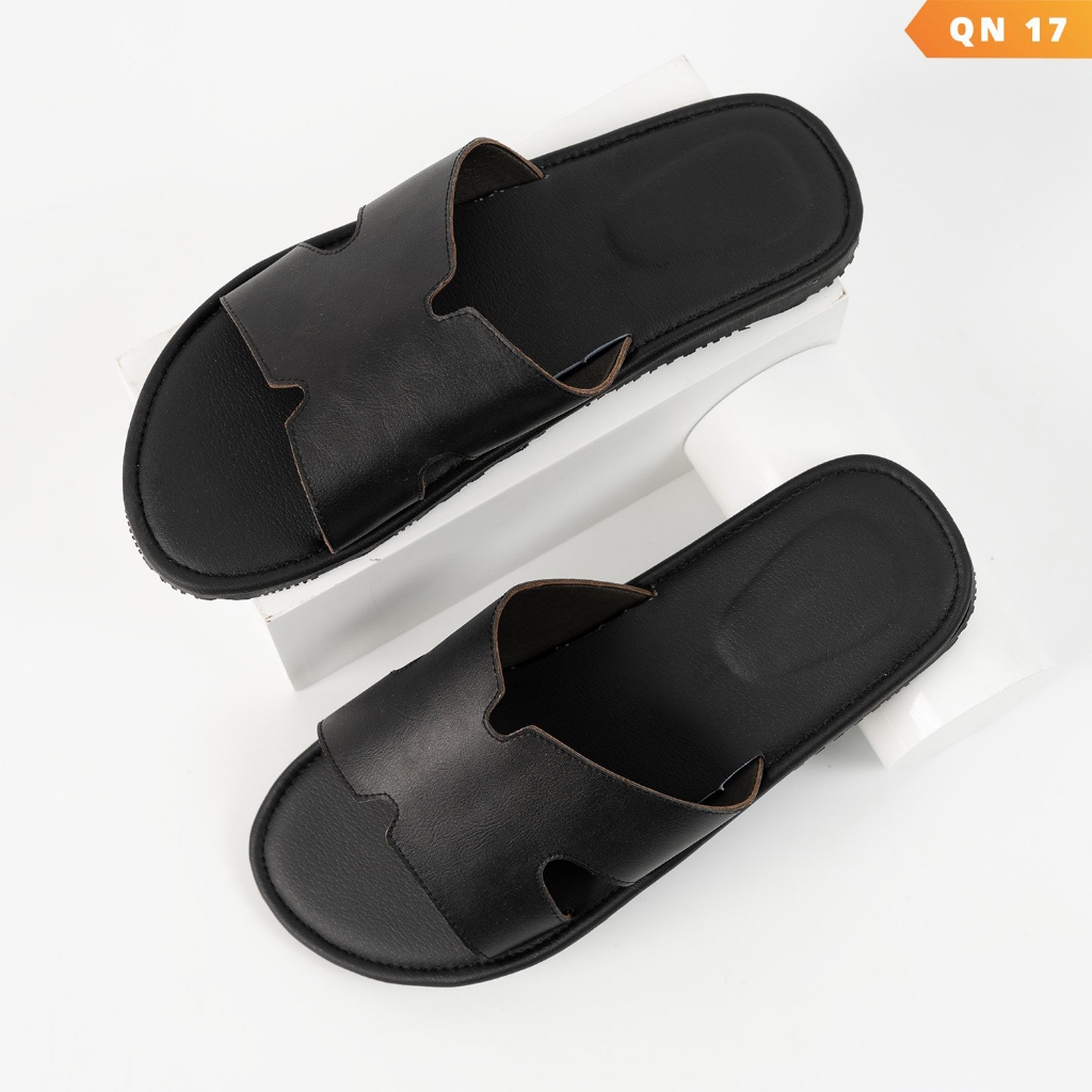 Dép chữ h bigsize quai ngang da bò cao cấp, size 44-48. Dép hermes nam thời trang công sở đi làm