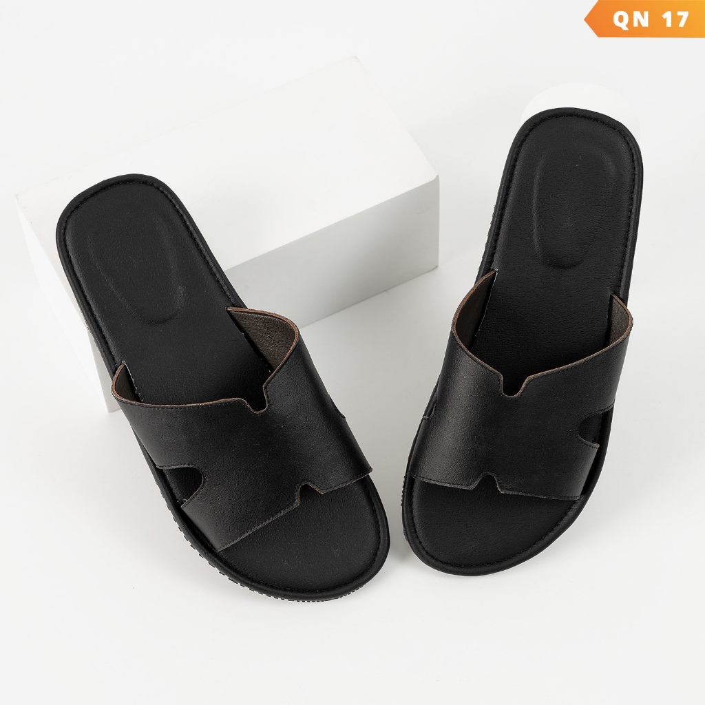 Dép chữ h bigsize quai ngang da bò cao cấp, size 44-48. Dép hermes nam thời trang công sở đi làm