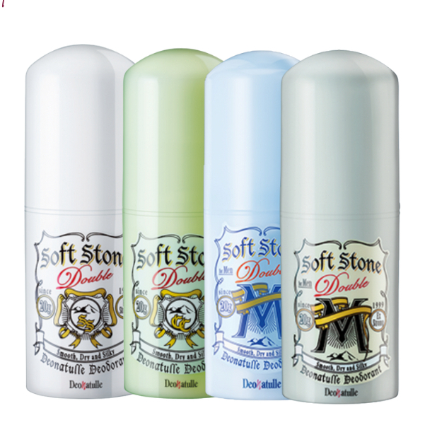 Lăn Khử Mùi Đá Khoáng Soft Stone W Double Deodorant Nhật Bản 20g
