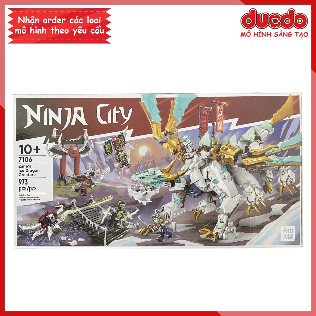 67003 7106 Lắp ghép Ninjago Rồng băng của Zane - Đồ chơi Xếp hình Mô hình Ninja Minifigures 71786