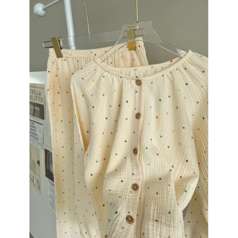 𝐚𝐬𝐡𝐞𝐱𝐢𝐧𝐜𝐡𝐚𝐨: pyjama, bộ dài mặc nhà muslin dáng suông rộng