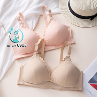 Áo lót bầu cho con bú Bầu Xinh VyVy, chất Su Tăm mềm mịn mát, không gọng nâng ngực, chống chảy sệ 288