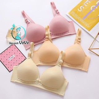 Áo lót bầu cho con bú và sau sinh chất Lụa Tăm mềm mịn, cúc bấm giữa, không gọng nâng ngực, thấm hút mồ hôi tốt 6188
