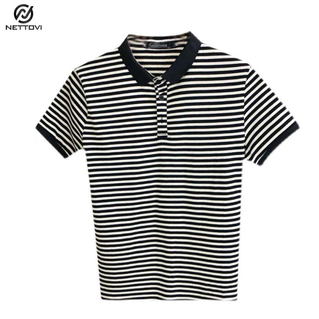 Áo Phông Nam Cổ Polo Kẻ Ngang