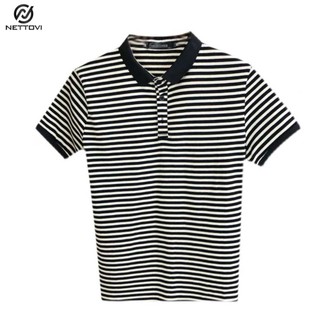 Áo phông nam cổ polo kẻ ngang