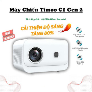 Máy chiếu phim timoo c1 gen2 fullhd android 9.0 độ sáng lên tới 4800lumens