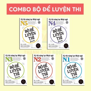 Sách tiếng nhật - combo bộ đề luyện thi - kỳ thi năng lực nhật ngữ n5,n4,n3,n2,n1