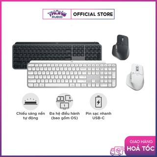 Combo Chuột Logitech MX Master 3S và Bàn phím Logitech MX Keys S, kết nối không dây, pin sạc, hàng chính hãng, BH 1 năm