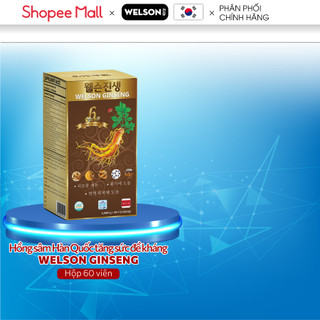 [Mã BMLT100 giảm đến 100K đơn 499K] Hồng Sâm Hàn Quốc tăng sức đề kháng Welson Ginseng hộp 60 viên
