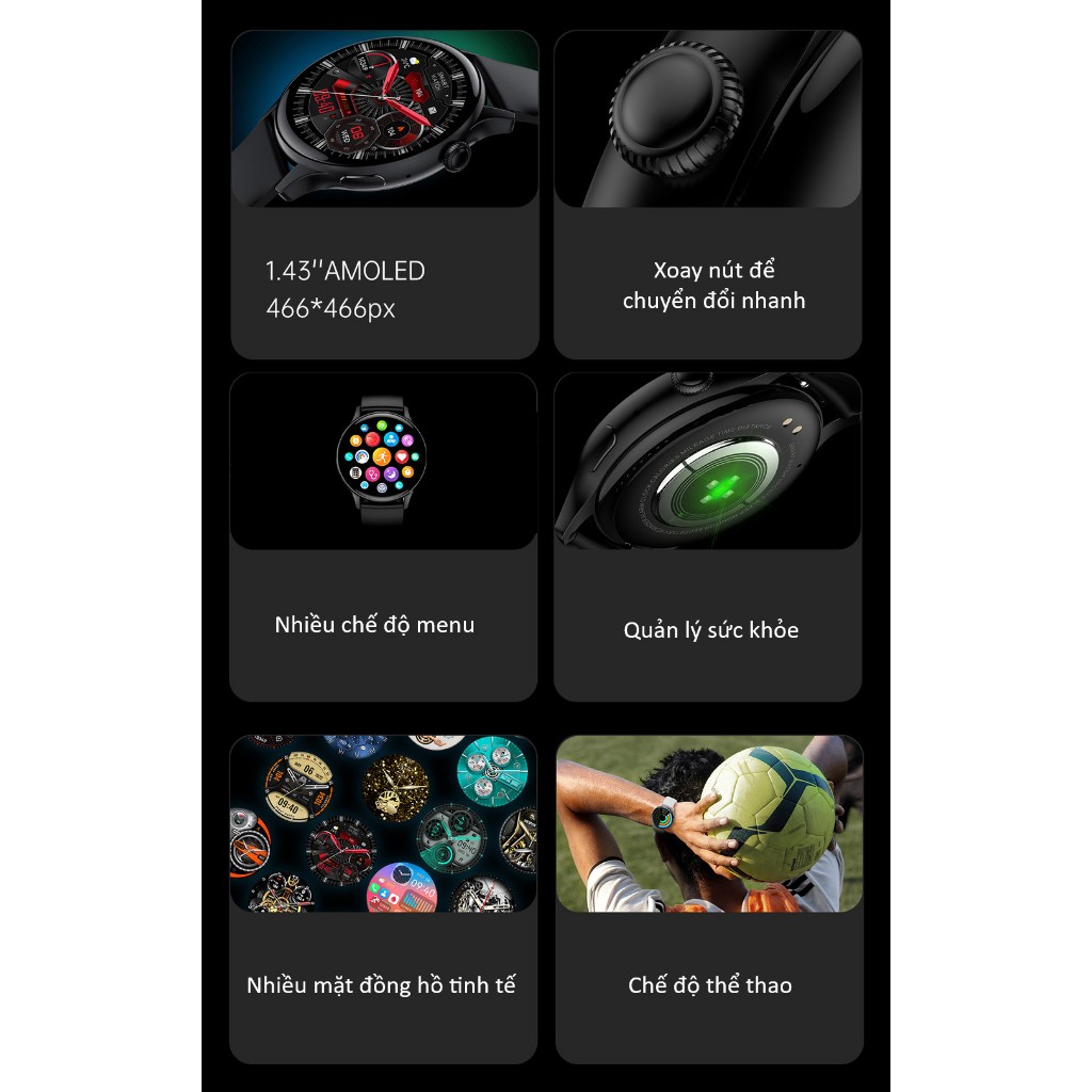 Đồng Hồ Thông Minh Màn Hình AMOLED 1.43inch HK85