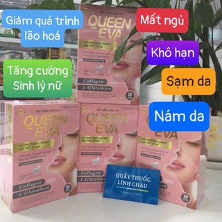 (Hộp 30 viên) Viên uống Collagen sáng da QUEEN EVA tăng cường nội tiết tố nữ, hạn chế lão hóa da
