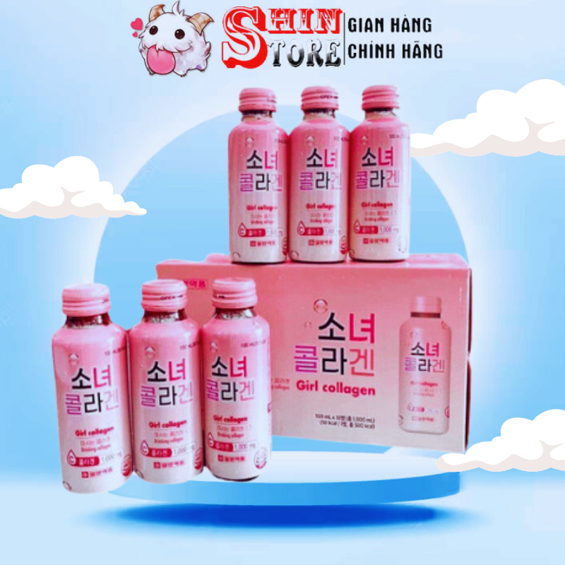 Nước Uống Bổ Sung Collagen Hàn Quốc Girl Collagen Hỗ Trợ Làm Đẹp Da, Ngăn Ngừa Lão Hóa Hộp 10 Chai x 100ml