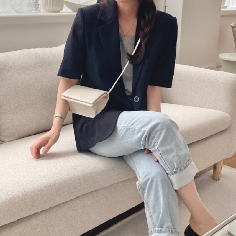 Áo blazer ngắn tay Spao xuất Hàn dư