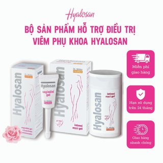 Combo phụ khoa Hyalosan Wash Gel, Vaginal Gel Bổ sung lợi khuẩn, chăm sóc vùng kín Hộp 10 Tuýp