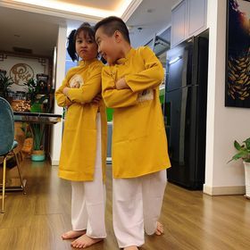 Áo Dài Đôi Tết Bé Trao Bé Gái Áo Dài Tết Cách Tân Chất Lụa Linen Mềm Mịn Mướt Tay Họa Tiết Thêu Sắc Nét Kèm Quần Lụa