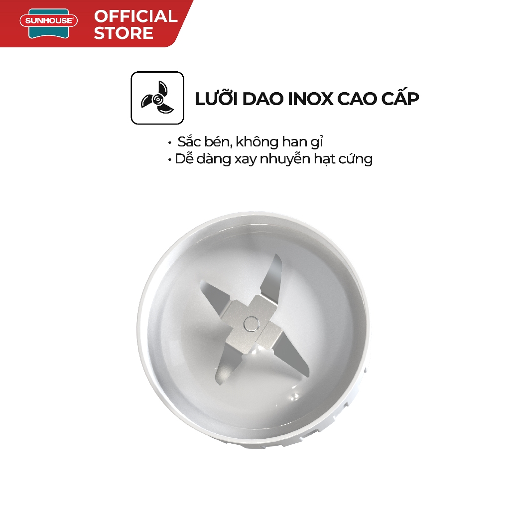Máy xay sinh tố đa năng Sunhouse SHD5114 - Công suất 450W - Lưỡi dao Inox sắc bén - 3 chức năng - Hàng chính hãng