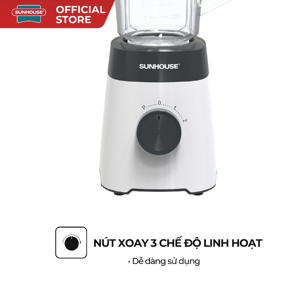 Máy xay sinh tố đa năng Sunhouse SHD5114 - Công suất 450W - Lưỡi dao Inox sắc bén - 3 chức năng - Hàng chính hãng