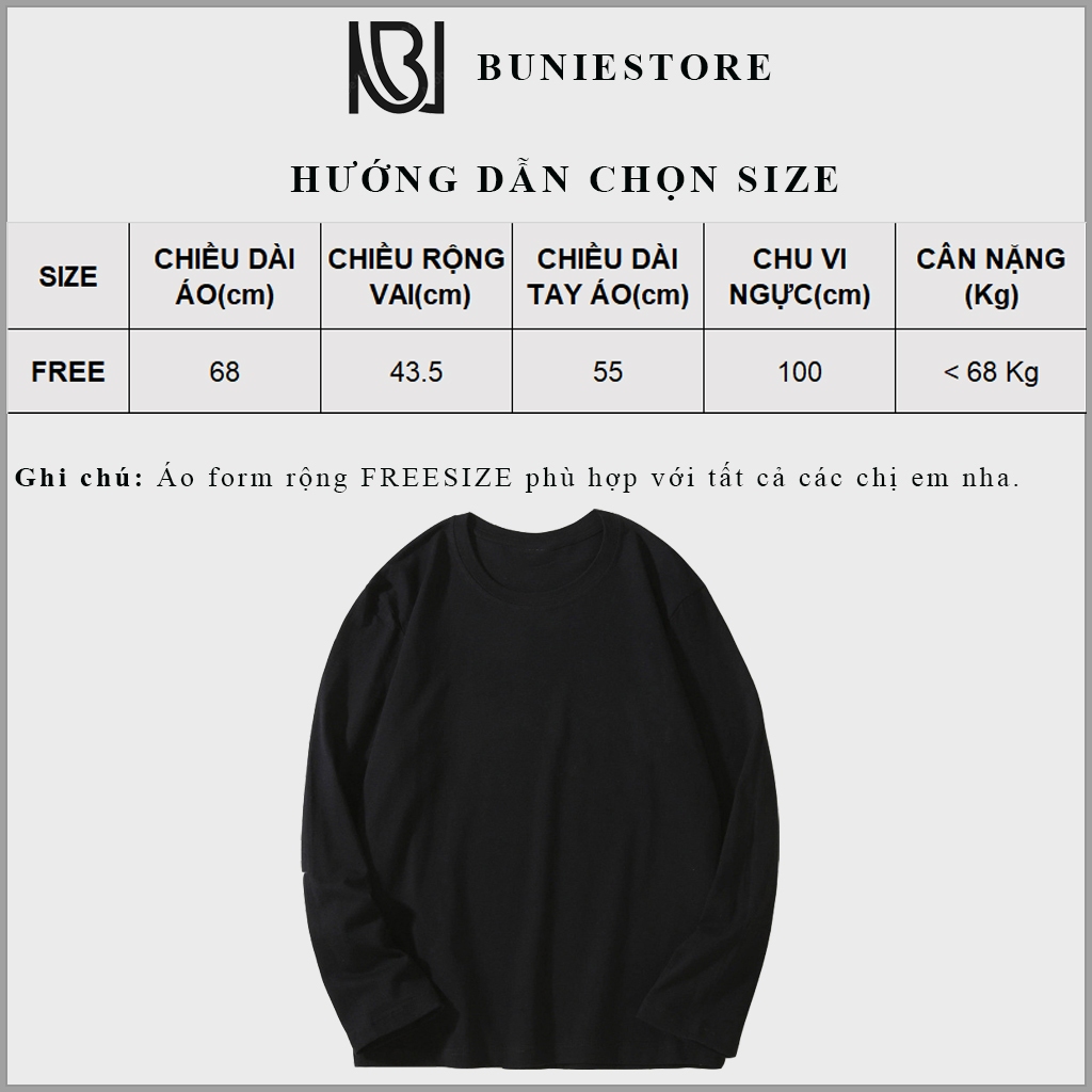 Áo thun nữ tay dài form rộng cao cấp Buniestore hàng QUẢNG CHÂU loại 1