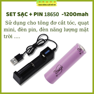 Pin tông đơ cắt tóc T9 và cốc sạc pin rời tiện dụng pin Lithium 18650 1200mAh [ Kho Hàng Giá Rẻ VN ]