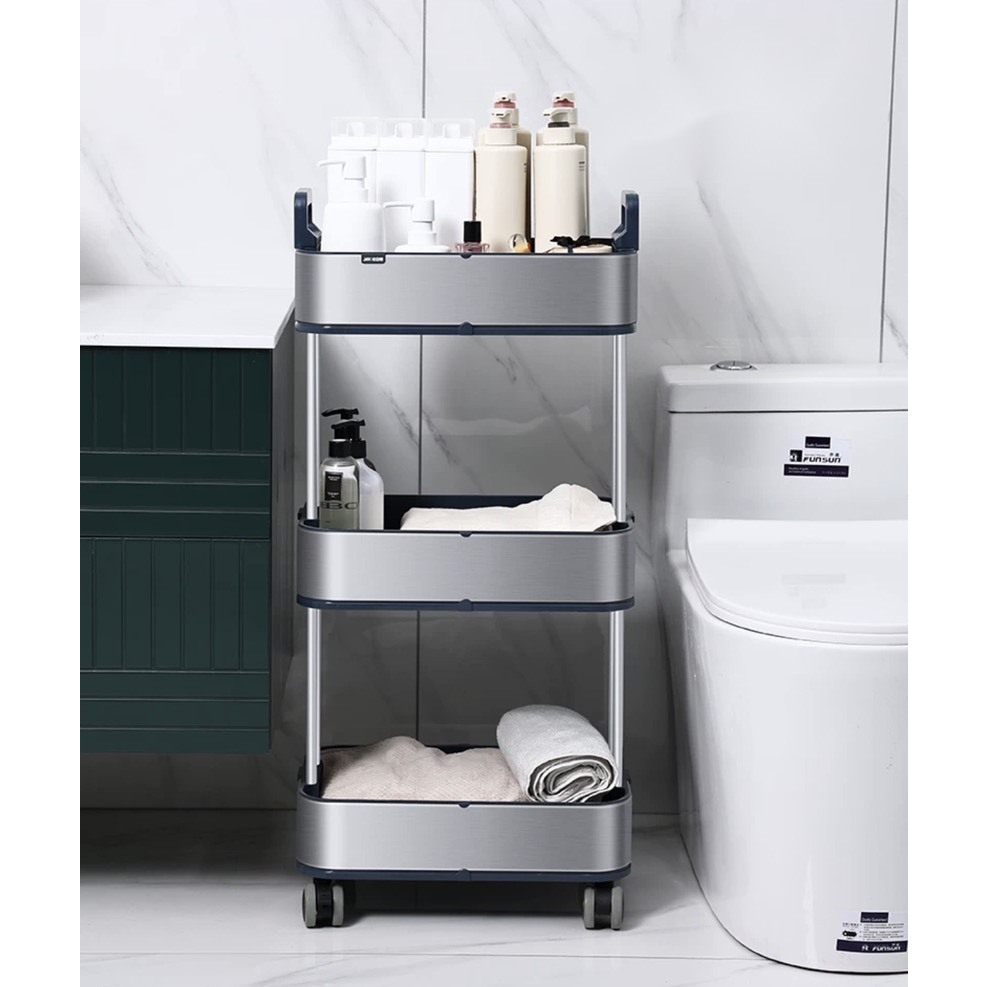 Xe Đẩy Spa Ba Tầng, Xe Đẩy Inox cao cấp, Kệ Nail Mi Móng Tóc, BT Company. Xe Đẩy Sp Cao Cấp