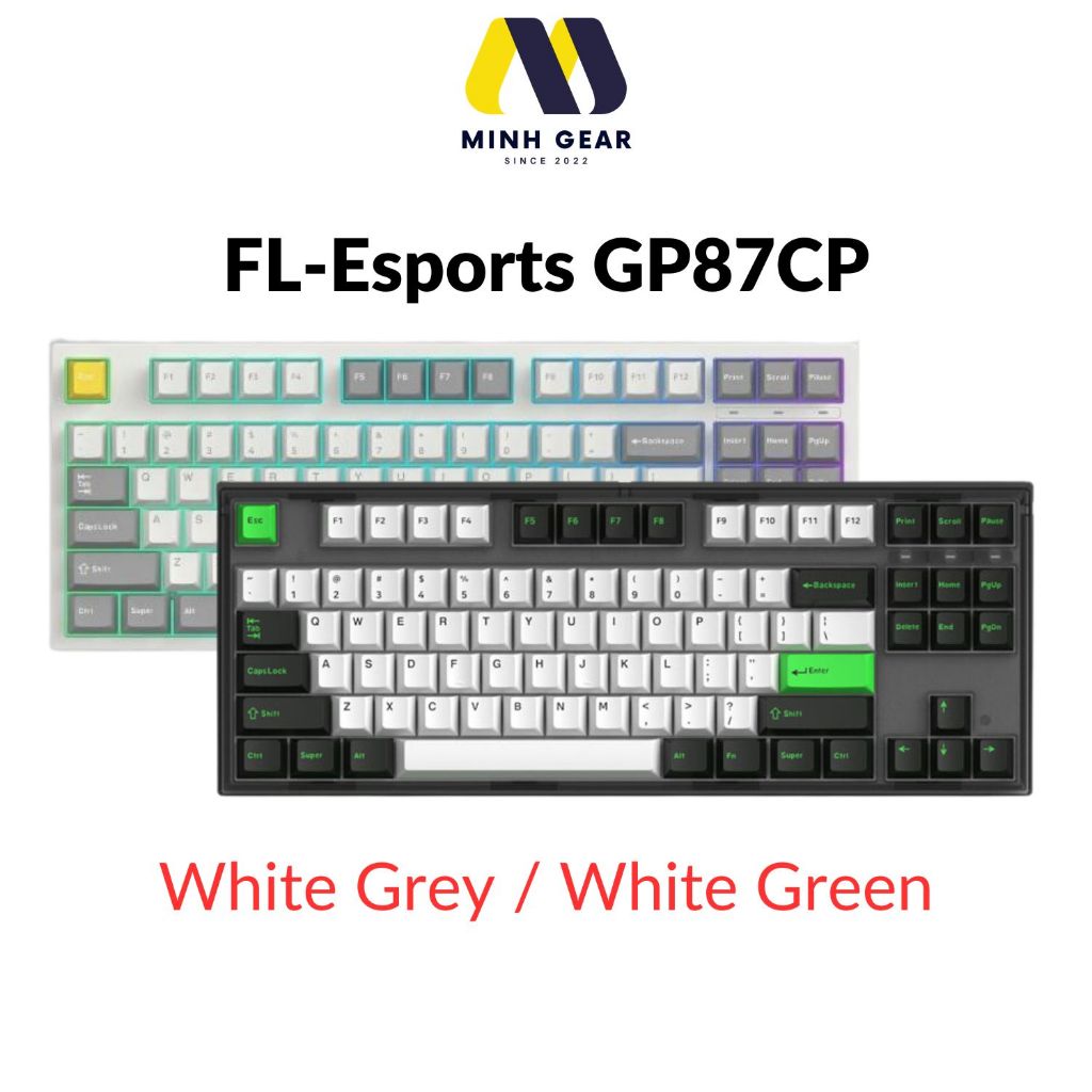 GP87CP - Bàn phím cơ FL-Esports GP87CP RGB Hotswap, Gasket Mount, Gateron Pro