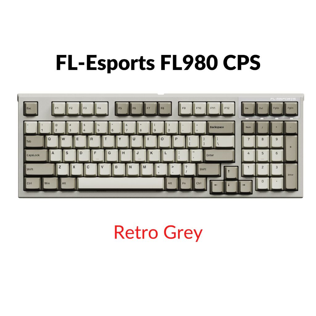 FL980 CPS - Bàn phím cơ FL-Esports FL980 CPS Aqua Green / White Olivia / Retro Grey