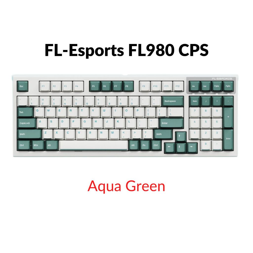 FL980 CPS - Bàn phím cơ FL-Esports FL980 CPS Aqua Green / White Olivia / Retro Grey