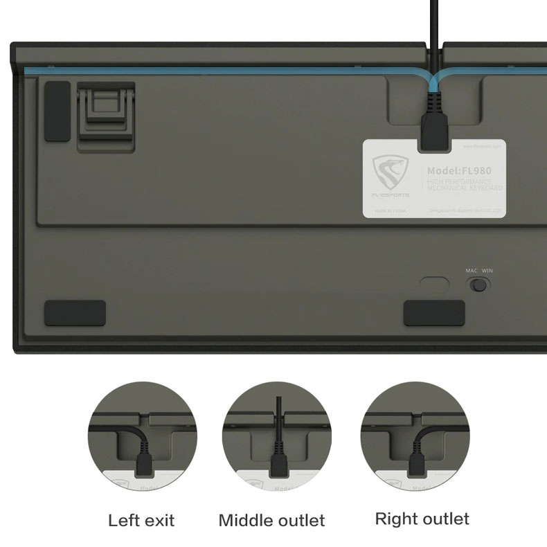 FL980 CPS - Bàn phím cơ FL-Esports FL980 CPS Aqua Green / White Olivia / Retro Grey