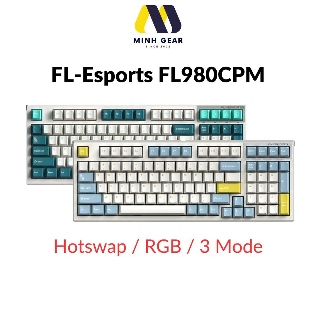 FL980 CPM - Bàn phím cơ FL-Esports FL980CPM Sea Salt / Cool Mint