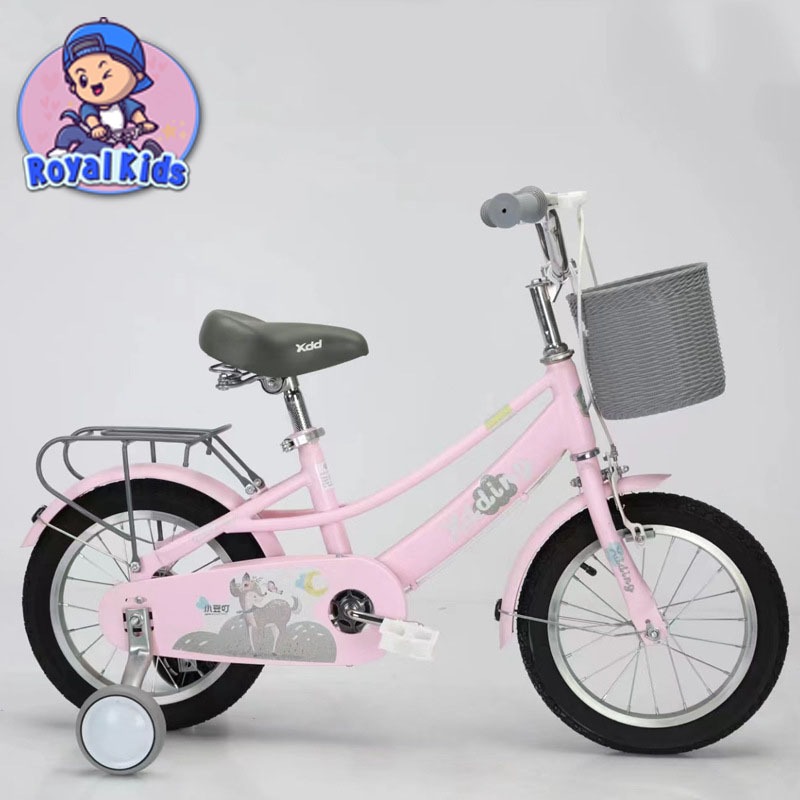 Xe đạp bé gái, Xe đạp Xdd 2 Khung cho bé gái 2-15 Tuổi vàng nhôm bánh hơi Royal Kids
