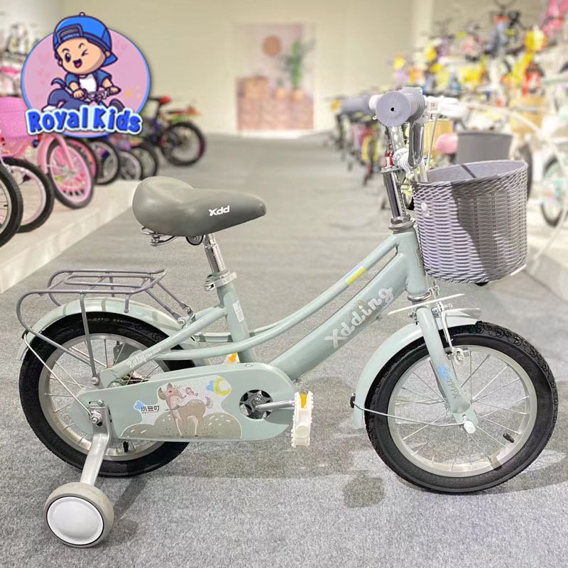 Xe đạp bé gái, Xe đạp Xdd 2 Khung cho bé gái 2-15 Tuổi vàng nhôm bánh hơi Royal Kids