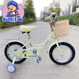 Xe đạp bé gái, Xe đạp Xdd 2 Khung cho bé gái 2-15 Tuổi vàng nhôm bánh hơi Royal Kids
